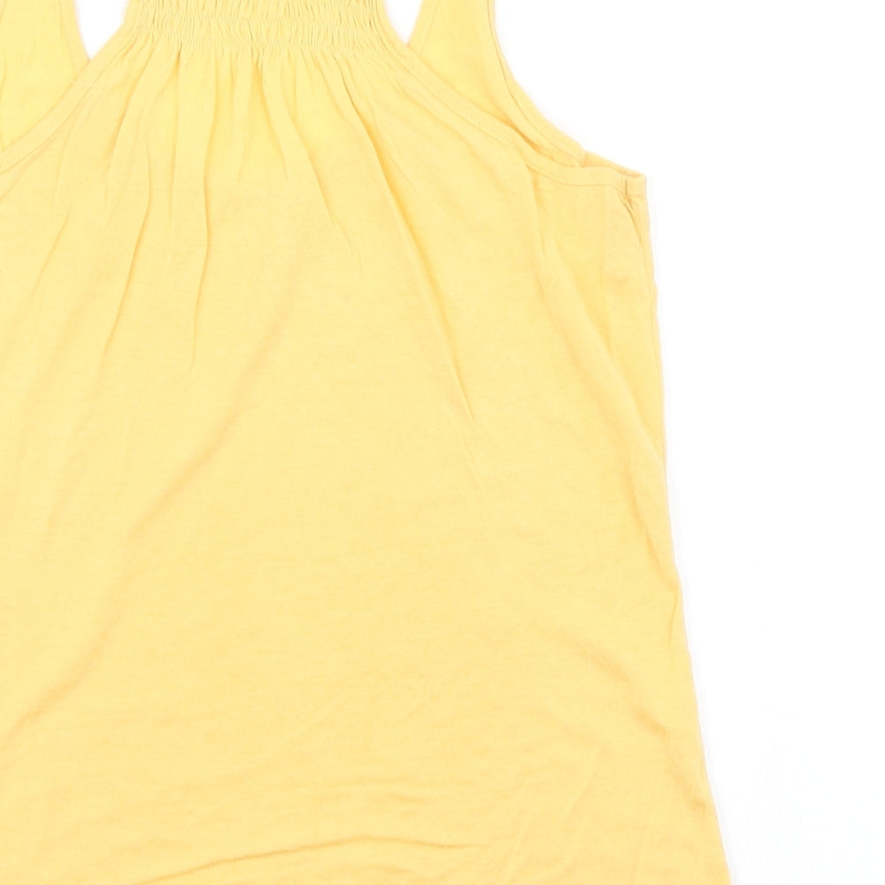 Womens UK Size 10 Dorothy Perkins Yellow Basic T-Shirt