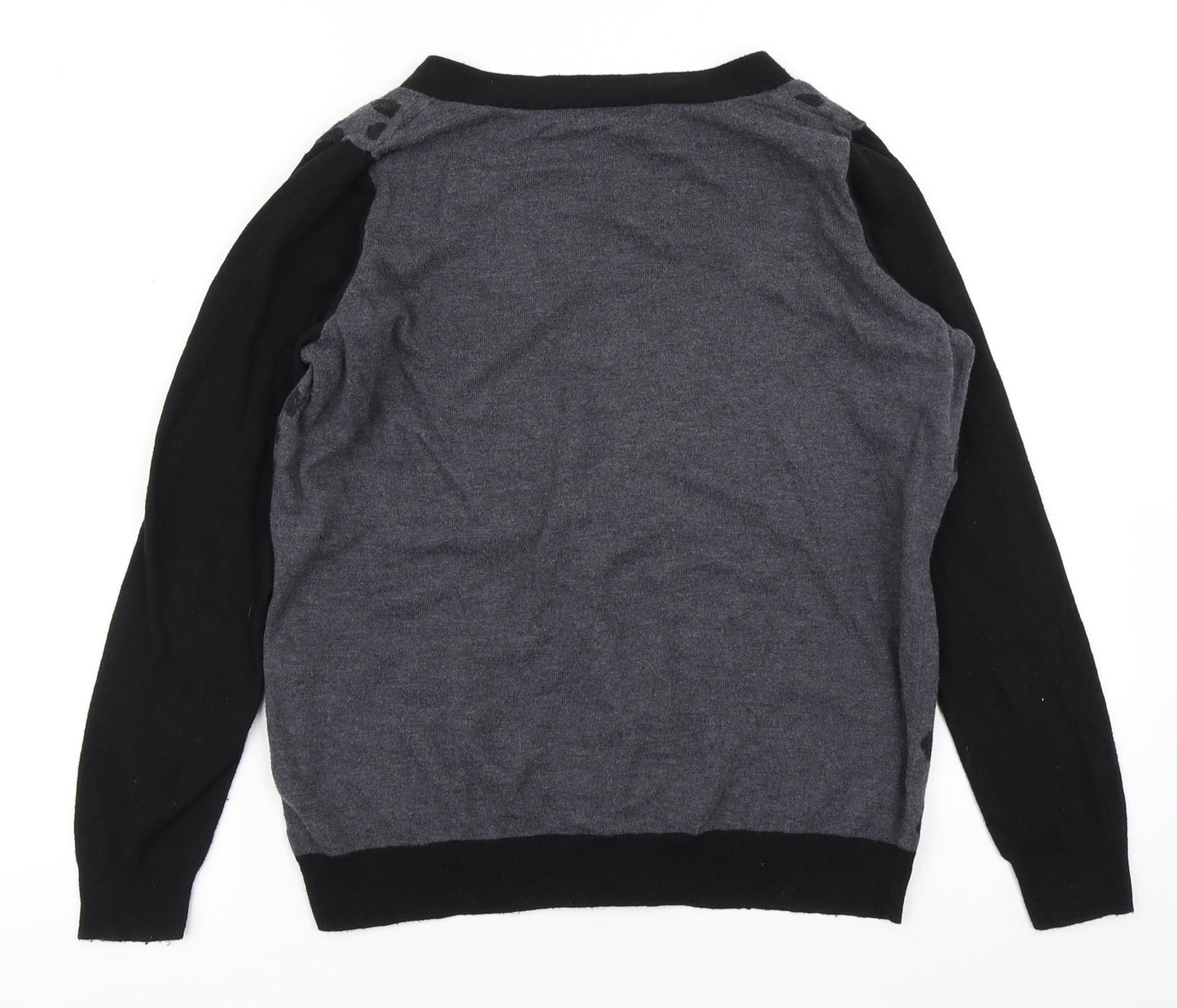 George Womens Grey Animal Print Knit Cardigan Jumper Size 12