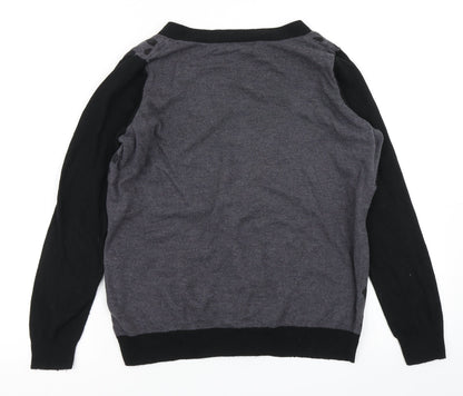 George Womens Grey Animal Print Knit Cardigan Jumper Size 12