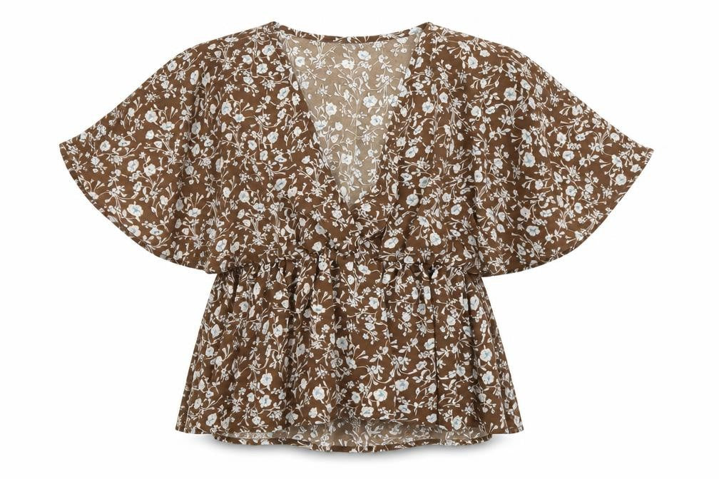 Womens UK Size XS SheIn Brown Basic Blouse