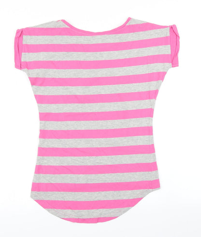 Womens UK Size S Fox Pink Basic T-Shirt