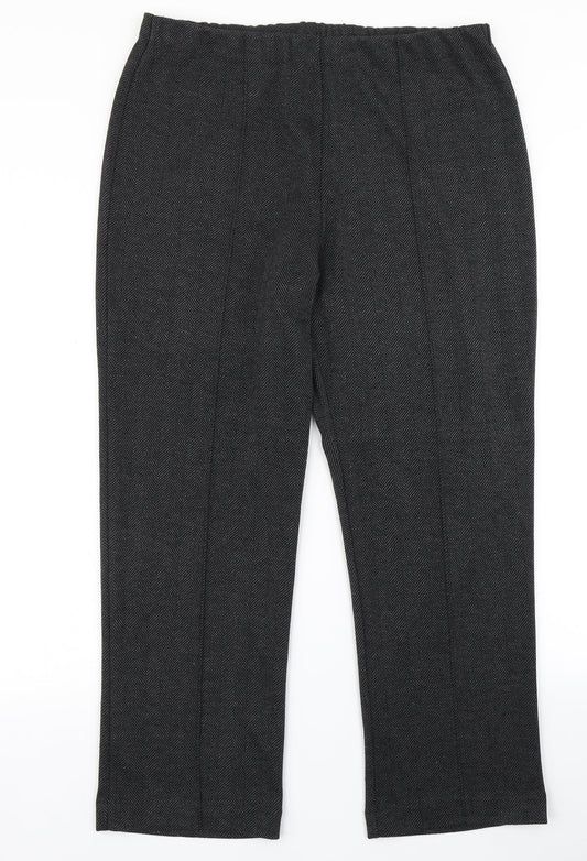 Bonmarché Womens Black Herringbone  Dress Pants Trousers Size 14 L25 in