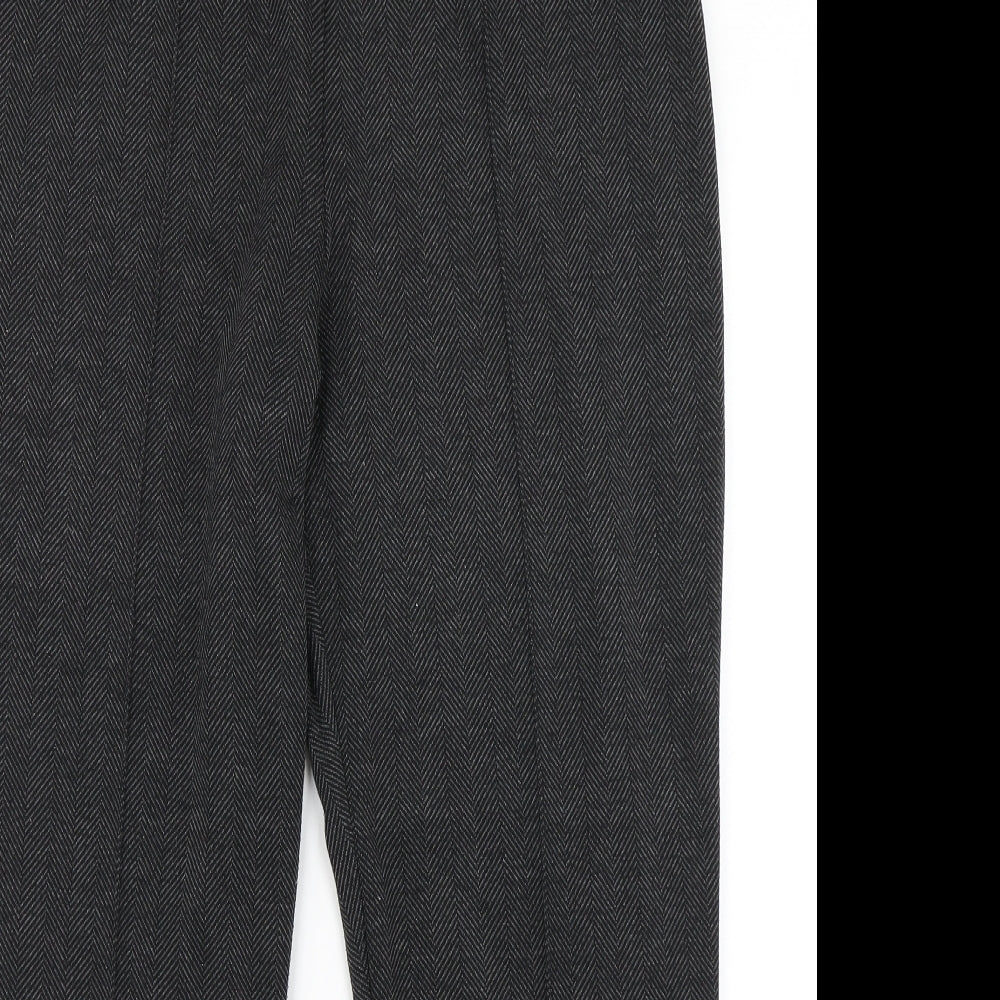 Bonmarché Womens Black Herringbone  Dress Pants Trousers Size 14 L25 in