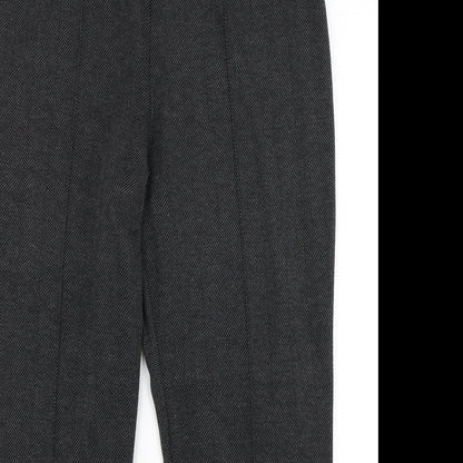 Bonmarché Womens Black Herringbone  Dress Pants Trousers Size 14 L25 in