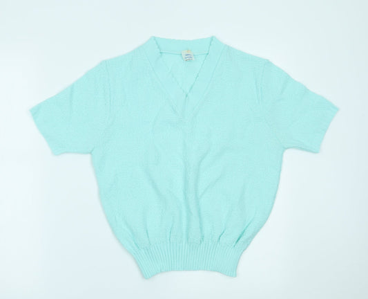 Womens UK Size 8 Preworn Blue Basic T-Shirt