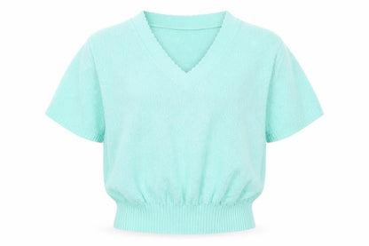 Womens UK Size 8 Preworn Blue Basic T-Shirt