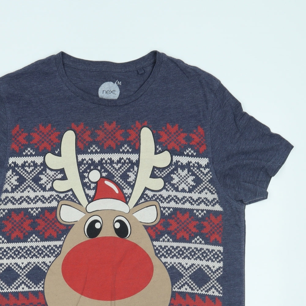 NEXT Mens Blue    T-Shirt Size M  - christmas