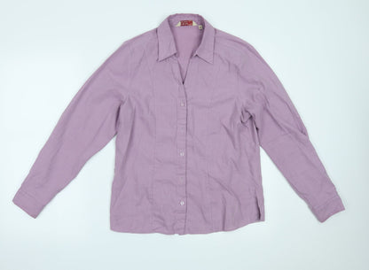 EWM Womens Purple   Basic Button-Up Size 12