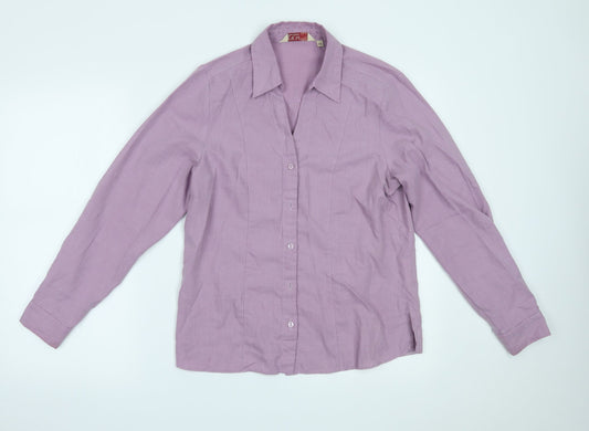 EWM Womens Purple   Basic Button-Up Size 12