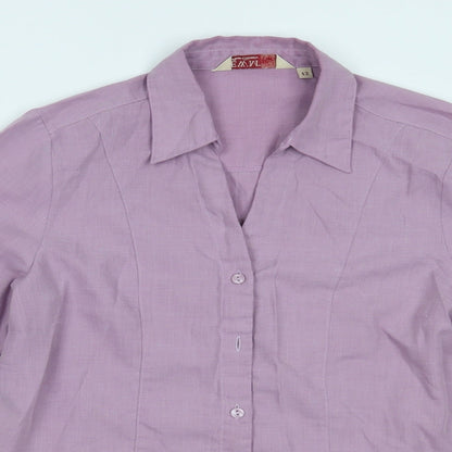 EWM Womens Purple   Basic Button-Up Size 12