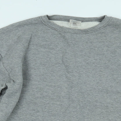 Close-up detail of kokse men’s grey jumper, size XL