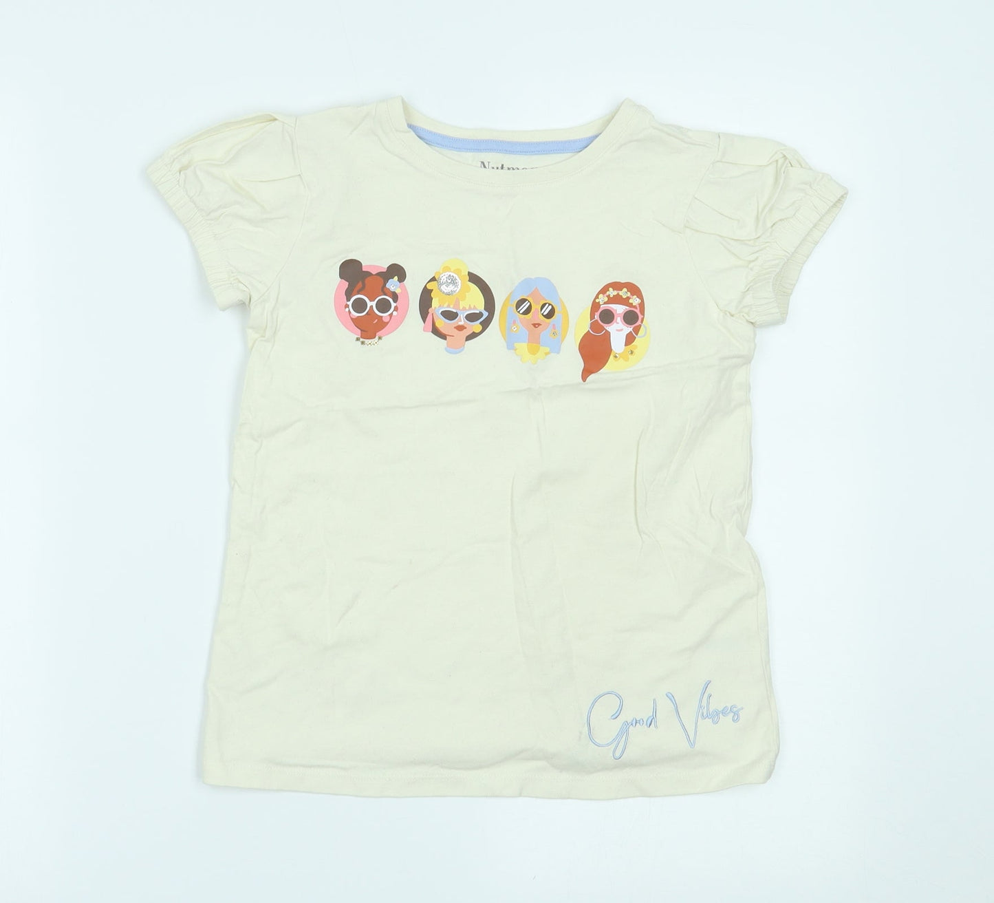 Nutmeg Girls Ivory   Basic T-Shirt Size 10-11 Years