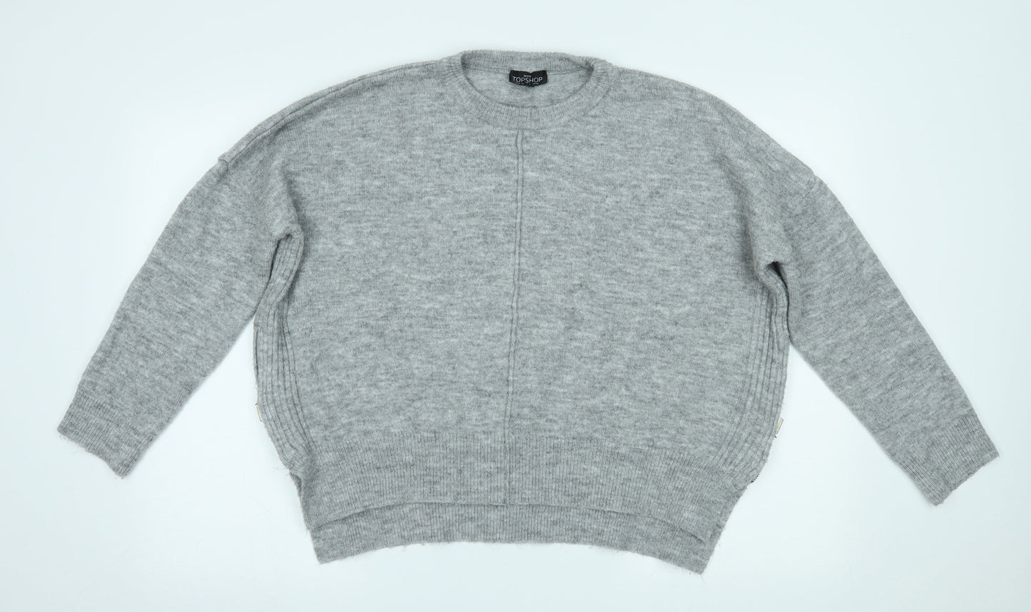 Womens UK Size 10 Topshop Grey Pullover Jumper