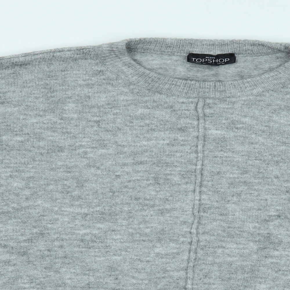 Womens UK Size 10 Topshop Grey Pullover Jumper