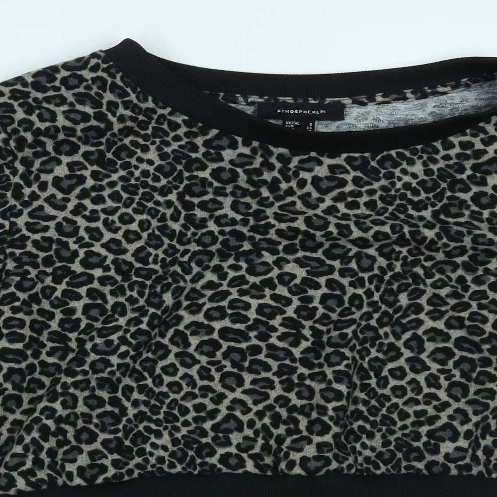 Primark Womens Brown Animal Print  Cropped Blouse Size 8