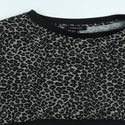 Primark Womens Brown Animal Print  Cropped Blouse Size 8