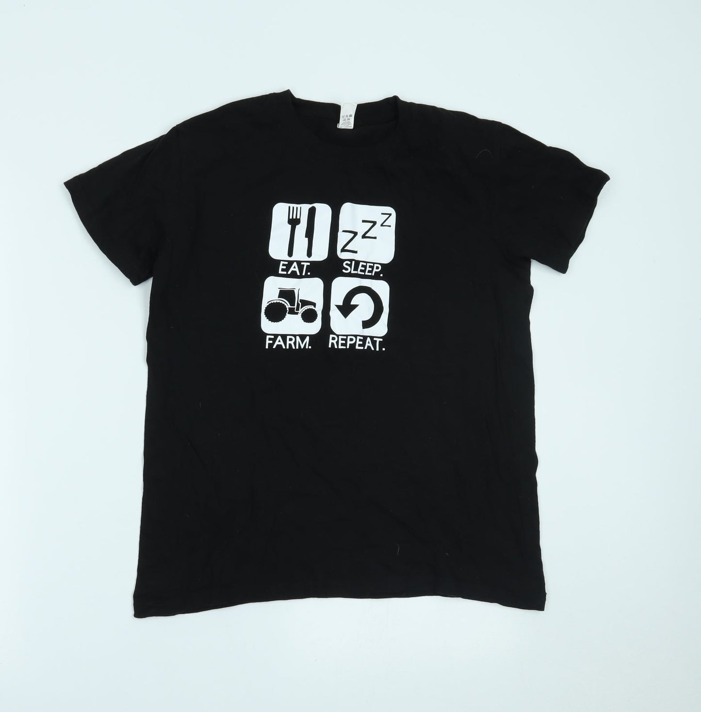 Mens UK Size S Club Black  T-Shirt