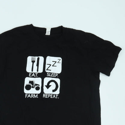 Mens UK Size S Club Black  T-Shirt