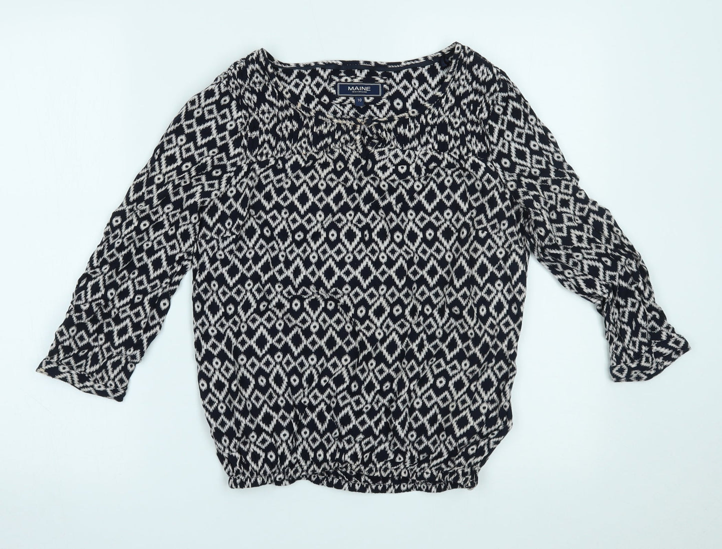 Maine New England Womens Blue   Basic Blouse Size 10