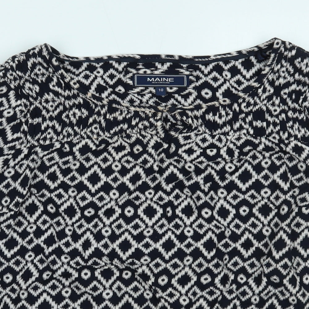 Maine New England Womens Blue   Basic Blouse Size 10