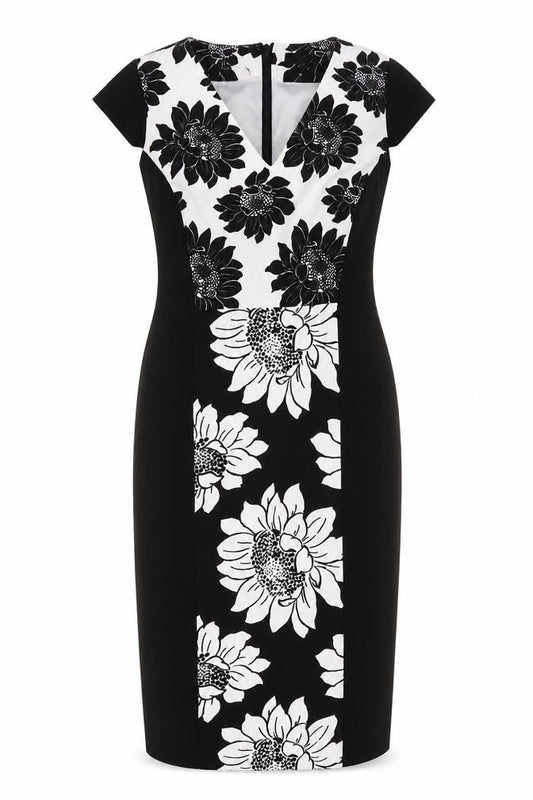 Front view of Next women’s black pencil dress, size UK 10