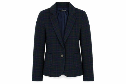 Primark Womens Blue Plaid  Jacket Blazer Size 6