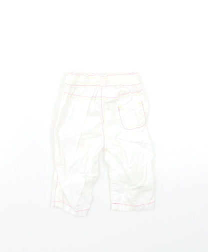 George Baby White   Cargo Trousers Size 3-6 Months