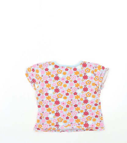 NEXT Baby Pink Floral  Basic T-Shirt Size 18-24 Months