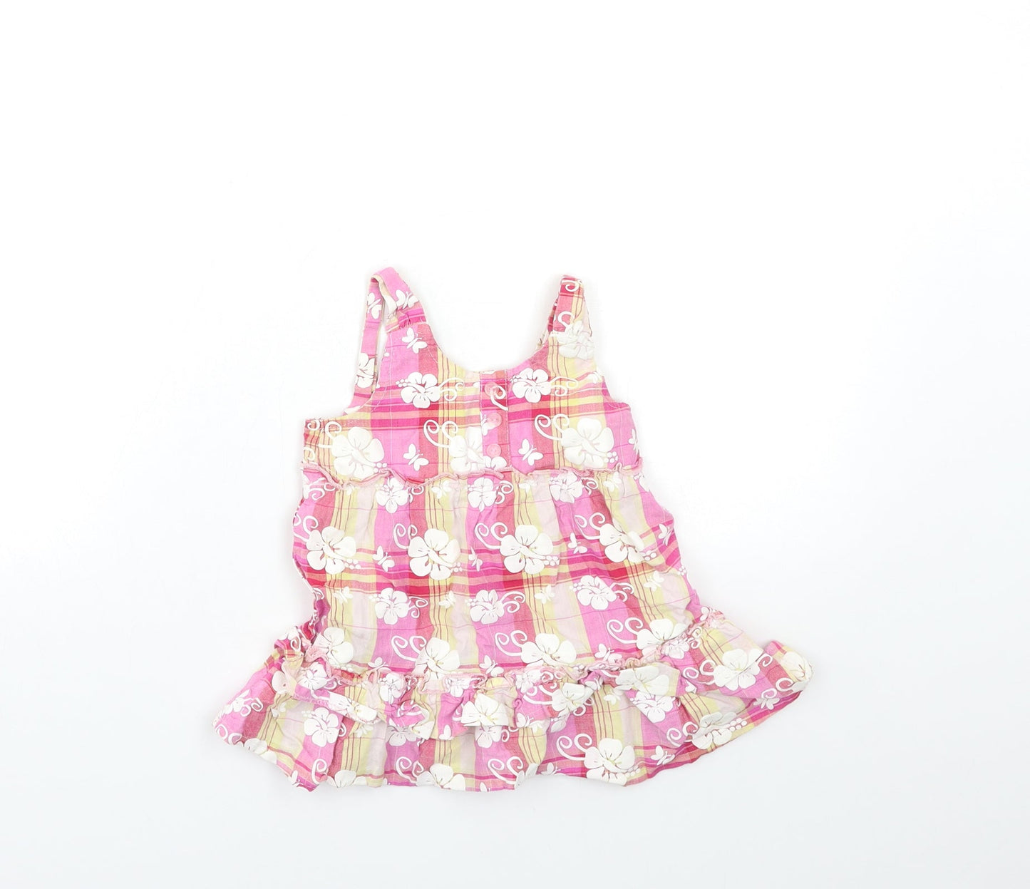 Preworn Baby Pink Check  Shirt Dress  Size 12-18 Months