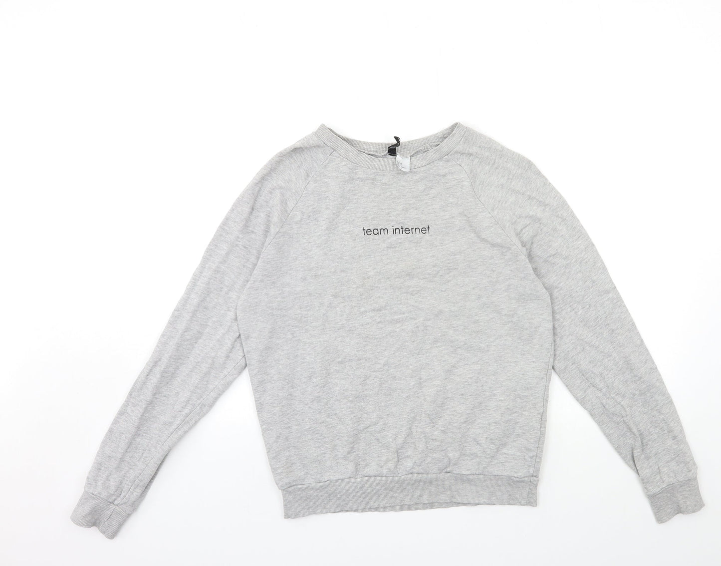 H&M Womens Grey   Pullover Sweatshirt Size M  - team internet