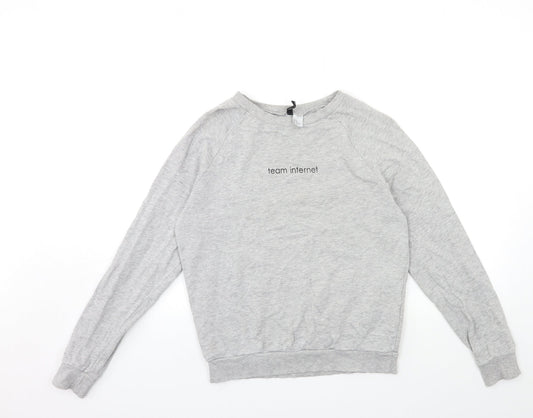H&M Womens Grey   Pullover Sweatshirt Size M  - team internet