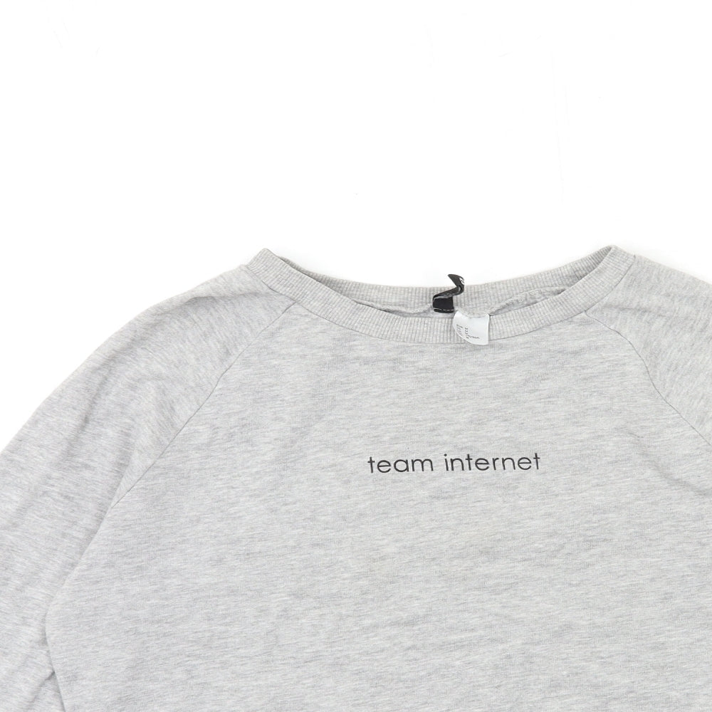 H&M Womens Grey   Pullover Sweatshirt Size M  - team internet