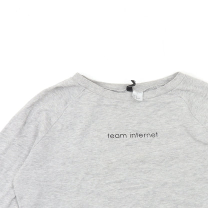 H&M Womens Grey   Pullover Sweatshirt Size M  - team internet