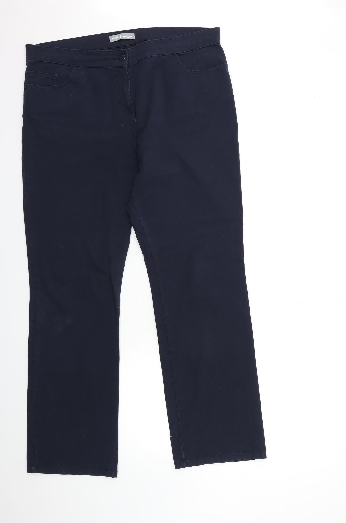 Womens UK Size 38 in Marks and Spencer Regular Fit Chino Blue Trousers