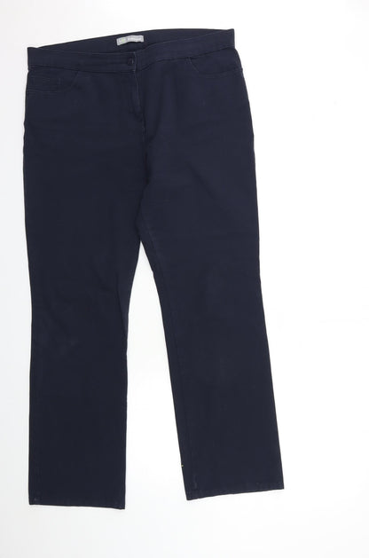 Womens UK Size 38 in Marks and Spencer Regular Fit Chino Blue Trousers