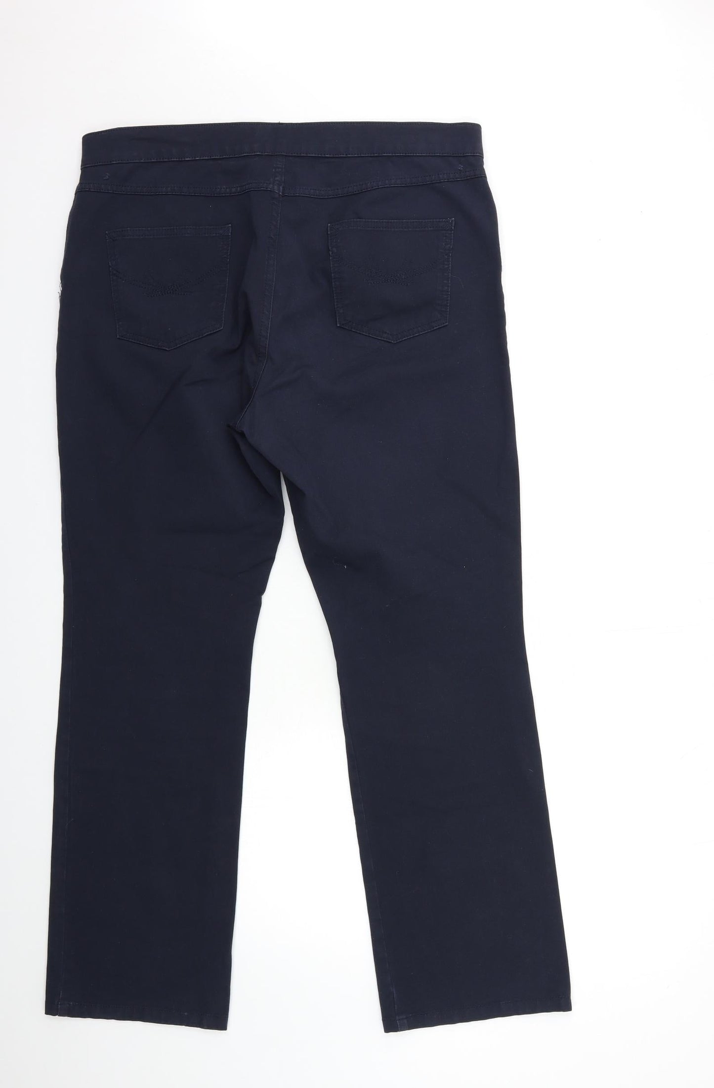 Womens UK Size 38 in Marks and Spencer Regular Fit Chino Blue Trousers