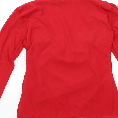Boohoo Womens Red   Basic Blouse Size 6