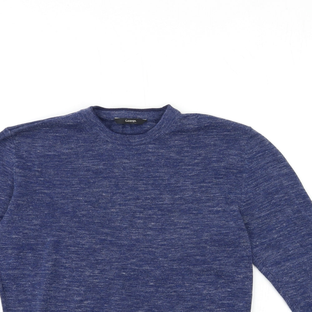 George Mens Blue  Knit Pullover Jumper Size S