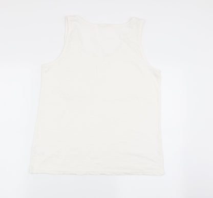 Asda George Womens White Solid  Top Pyjama Top Size 12