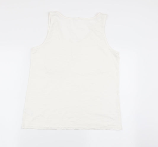 Asda George Womens White Solid  Top Pyjama Top Size 12