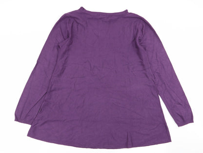 Womens UK Size 12 Roman Purple Basic T-Shirt
