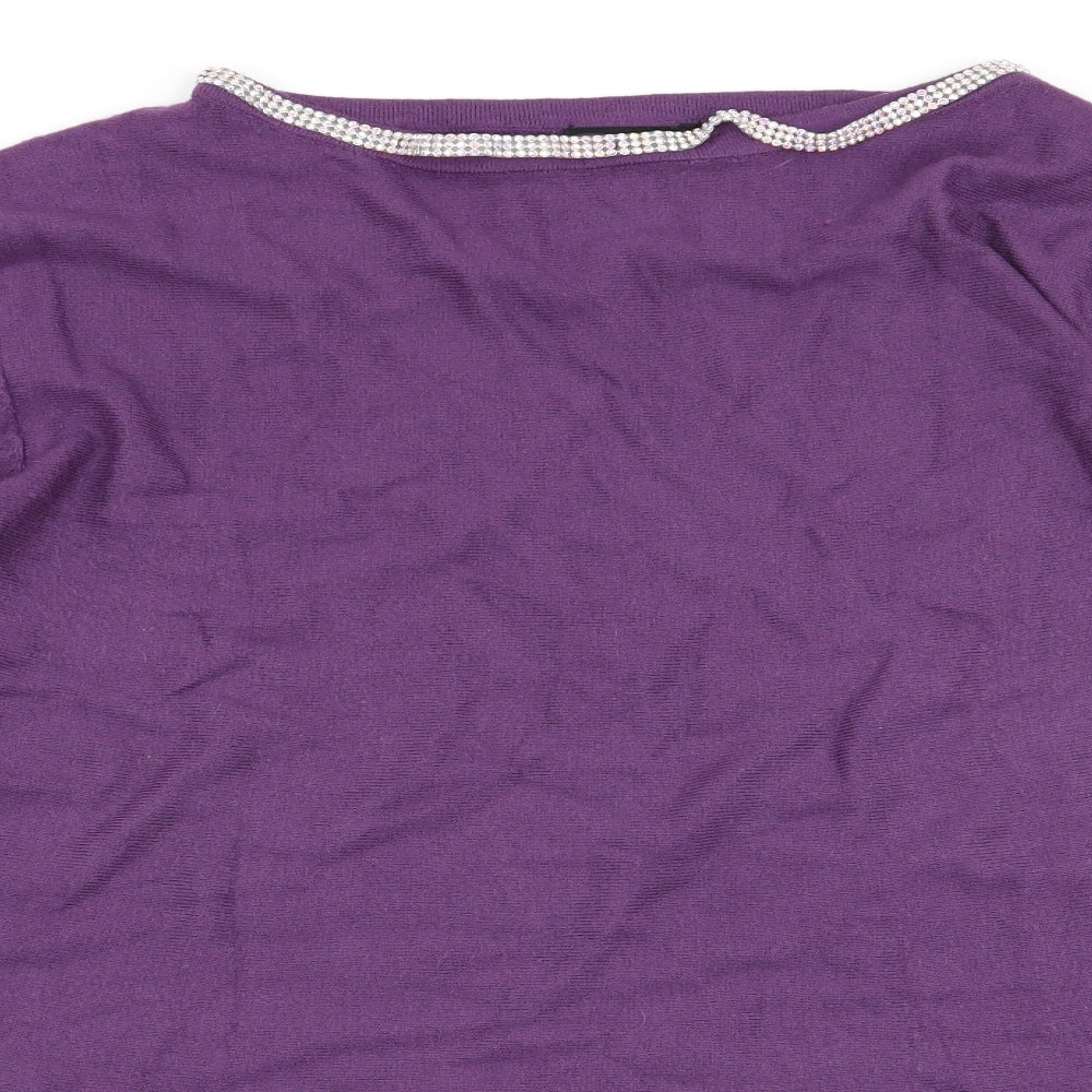 Womens UK Size 12 Roman Purple Basic T-Shirt