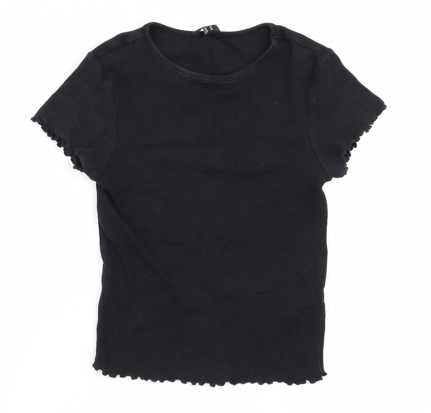 Womens UK Size 10 New Look Black Basic T-Shirt