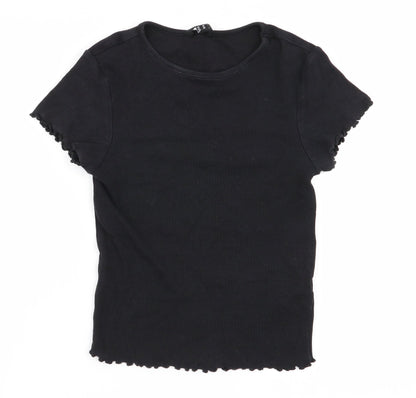 Womens UK Size 10 New Look Black Basic T-Shirt