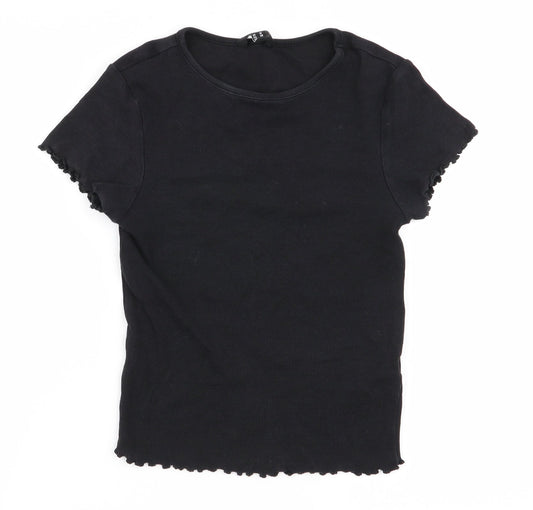 Womens UK Size 10 New Look Black Basic T-Shirt