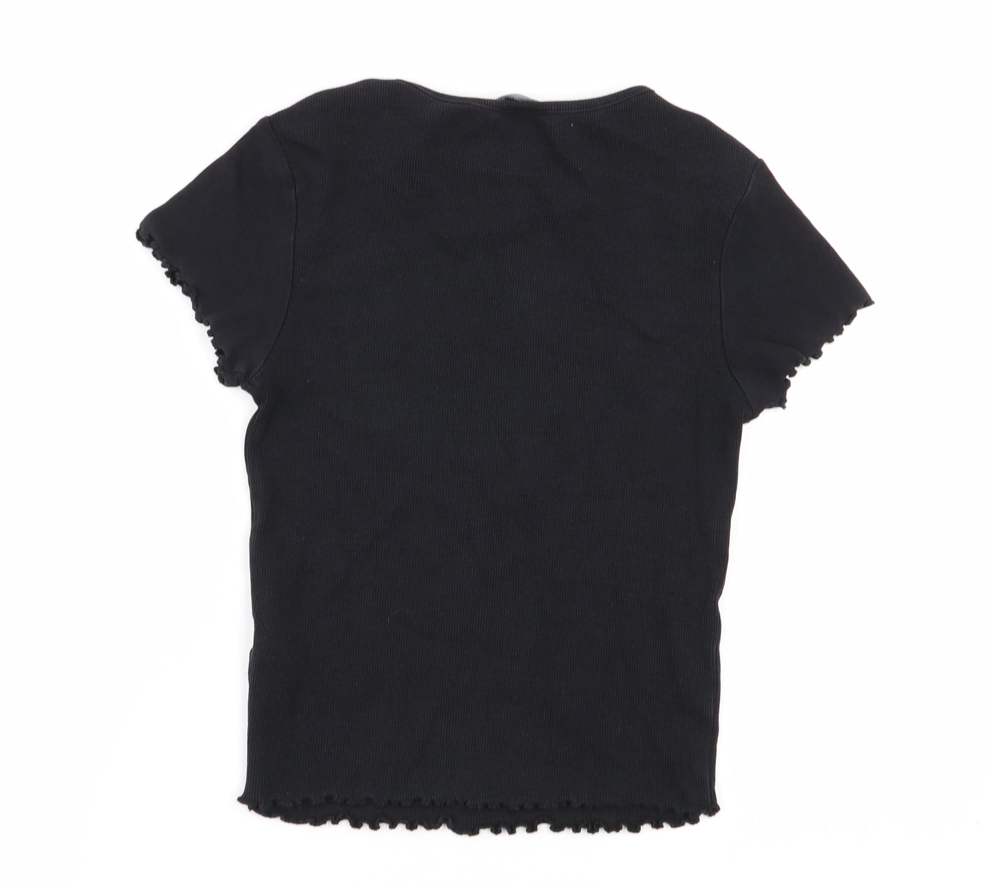 Womens UK Size 10 New Look Black Basic T-Shirt