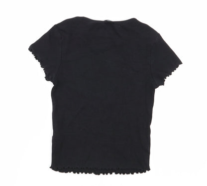 Womens UK Size 10 New Look Black Basic T-Shirt