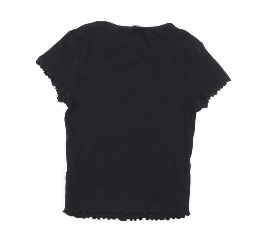 Womens UK Size 10 New Look Black Basic T-Shirt