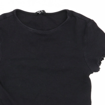 Womens UK Size 10 New Look Black Basic T-Shirt