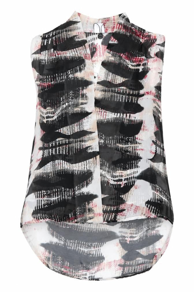 VERO MODA Womens Multicoloured Geometric  Basic Blouse Size M